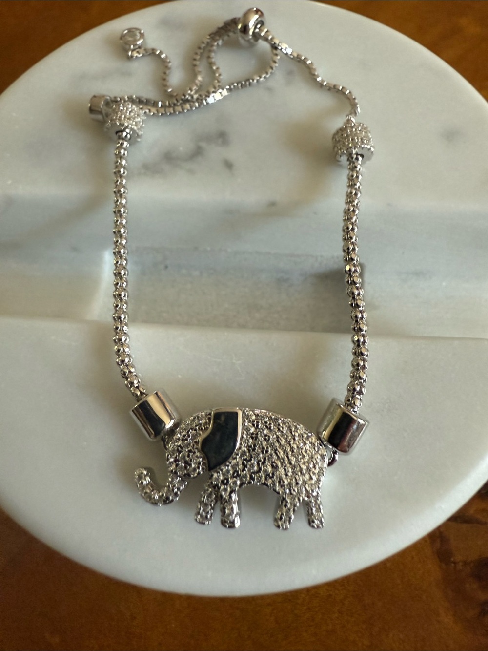 Silver Elephant Charm Adjustable Bracelet - Women Jewelry
